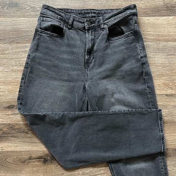 American Eagle Outfitters Denim - American Eagle Mom Jeans Dark Gray / Light Black Wash